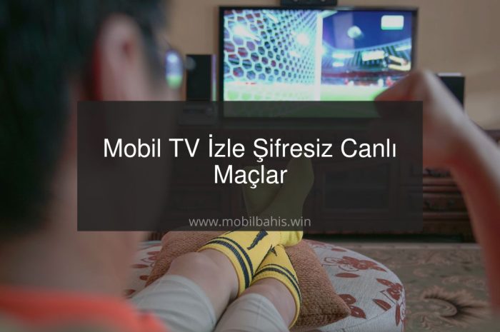 Mobil TV İzle Şifresiz Canlı Maçlar